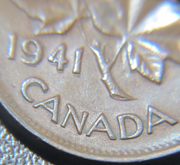 Canada-1941-1-Cent-Doubling-On-Date